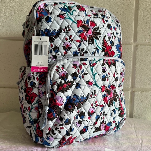 Set Vera Bradley Essential Large Backpack  Vineyard Floral, Zip ID & Lanyard NWT main image 12